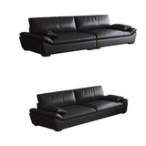 Black Stain Resistant Leather Cushion Back Pillow Sofa Image - 11