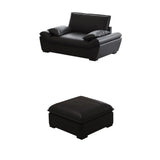 Black Stain Resistant Leather Cushion Back Pillow Sofa Image - 12