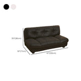 Black Stain Resistant Leather Tufted Back Loveseat #size