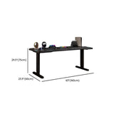 Black Standard Free From Wooden Computer Desk Image - 10