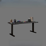 Black Standard Free From Wooden Computer Desk Image - 2
