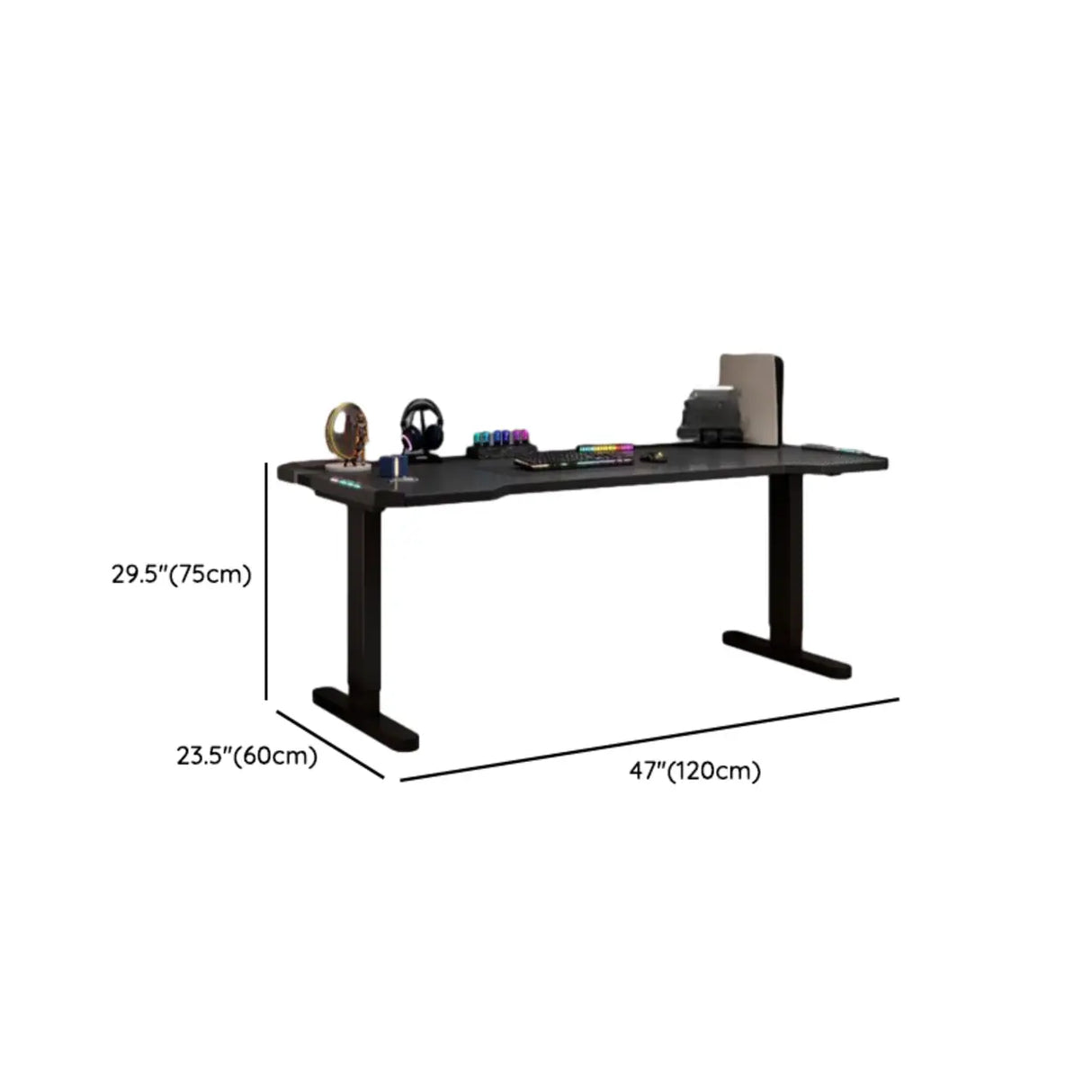 Black Standard Free From Wooden Computer Desk 
