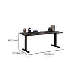Black Standard Free From Wooden Computer Desk Image - 8