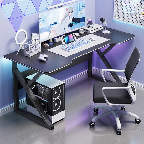 Black Standard Gaming Desk with Cable Management Image - 1