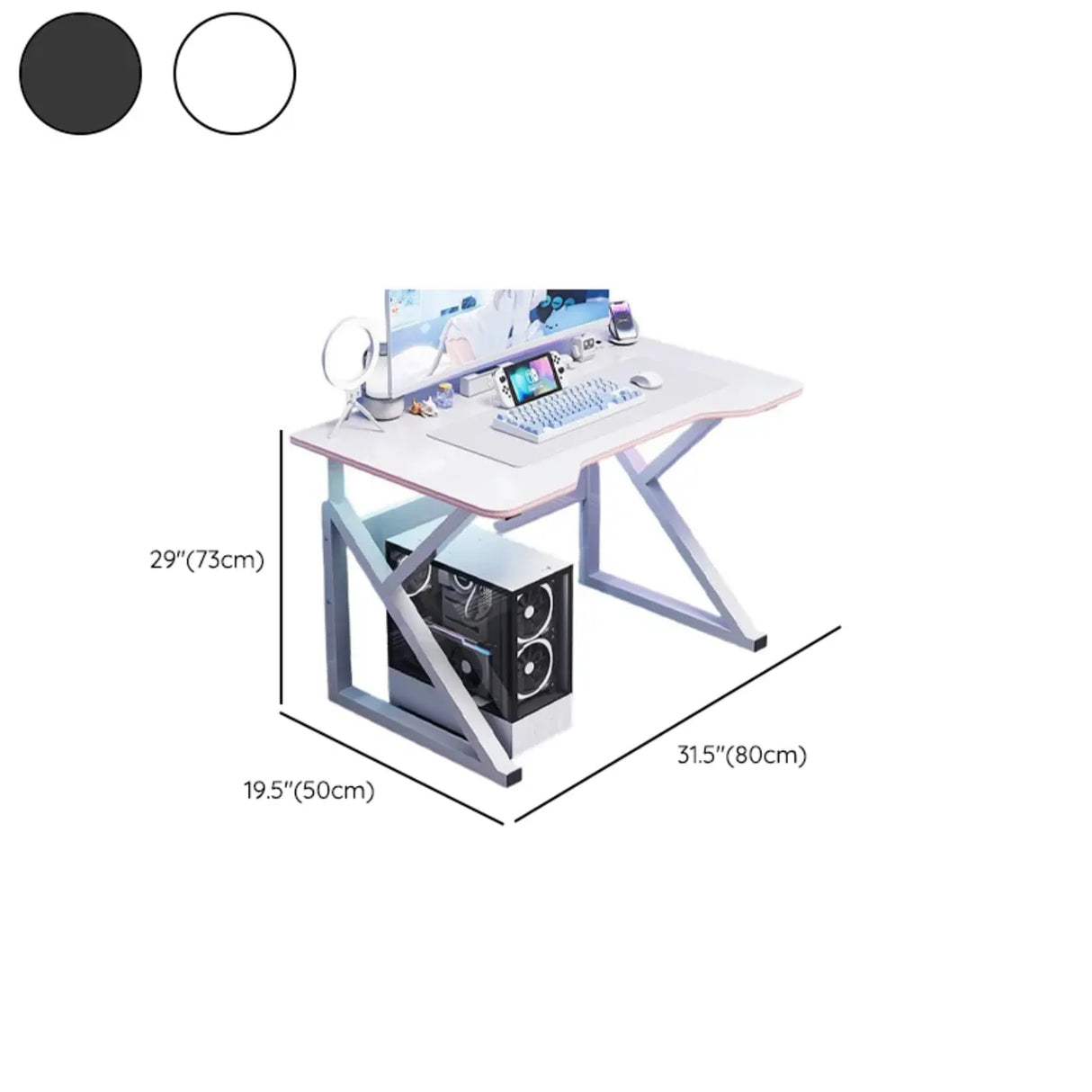 Black Standard Gaming Desk with Cable Management 