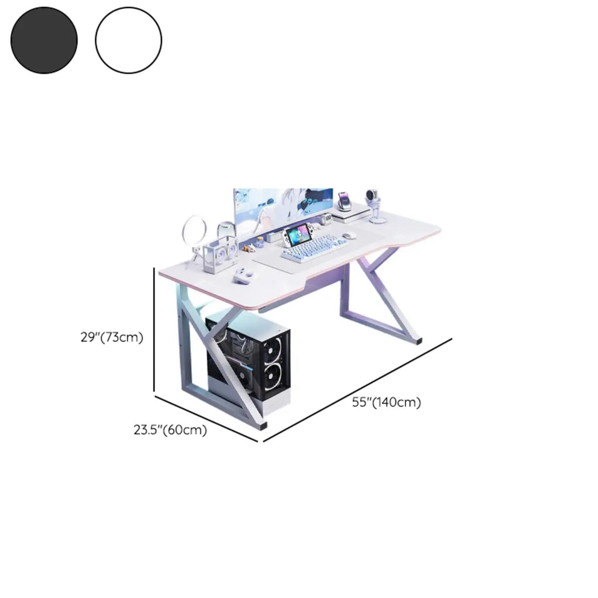 Black Standard Gaming Desk with Cable Management Image - 16