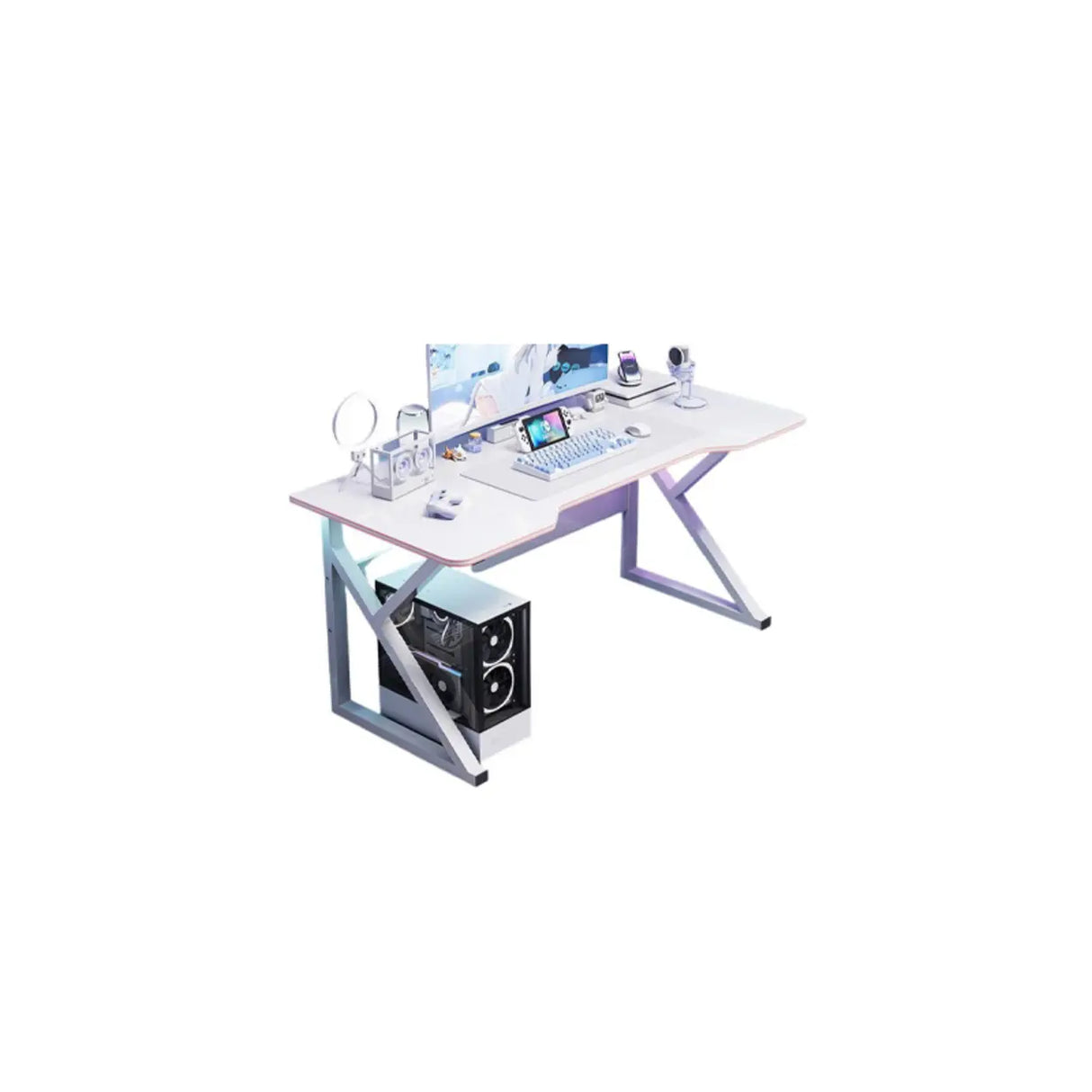 Black Standard Gaming Desk with Cable Management Image - 4
