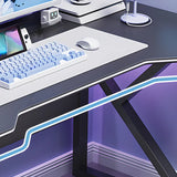 Black Standard Gaming Desk with Cable Management Image - 6