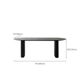 Black Standard Oval Wooden Computer Desk #size