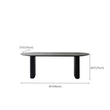 Black Standard Oval Wooden Computer Desk Image - 12
