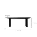 Black Standard Oval Wooden Computer Desk Image - 15