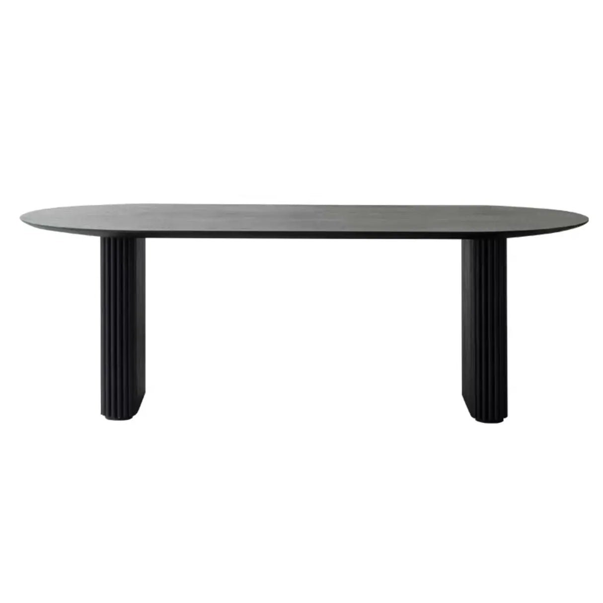 Black Standard Oval Wooden Computer Desk Image - 4