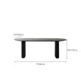 Black Standard Oval Wooden Computer Desk Image - 17