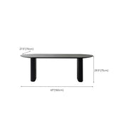Black Standard Oval Wooden Computer Desk Image - 18
