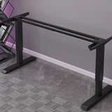 Black Standard Rectangular Leather Computer Desk Image - 8