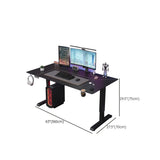 Black Standard Rectangular Leather Computer Desk #size