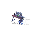 Black Standard Timber Gaming Desk with Cable Management Image - 9