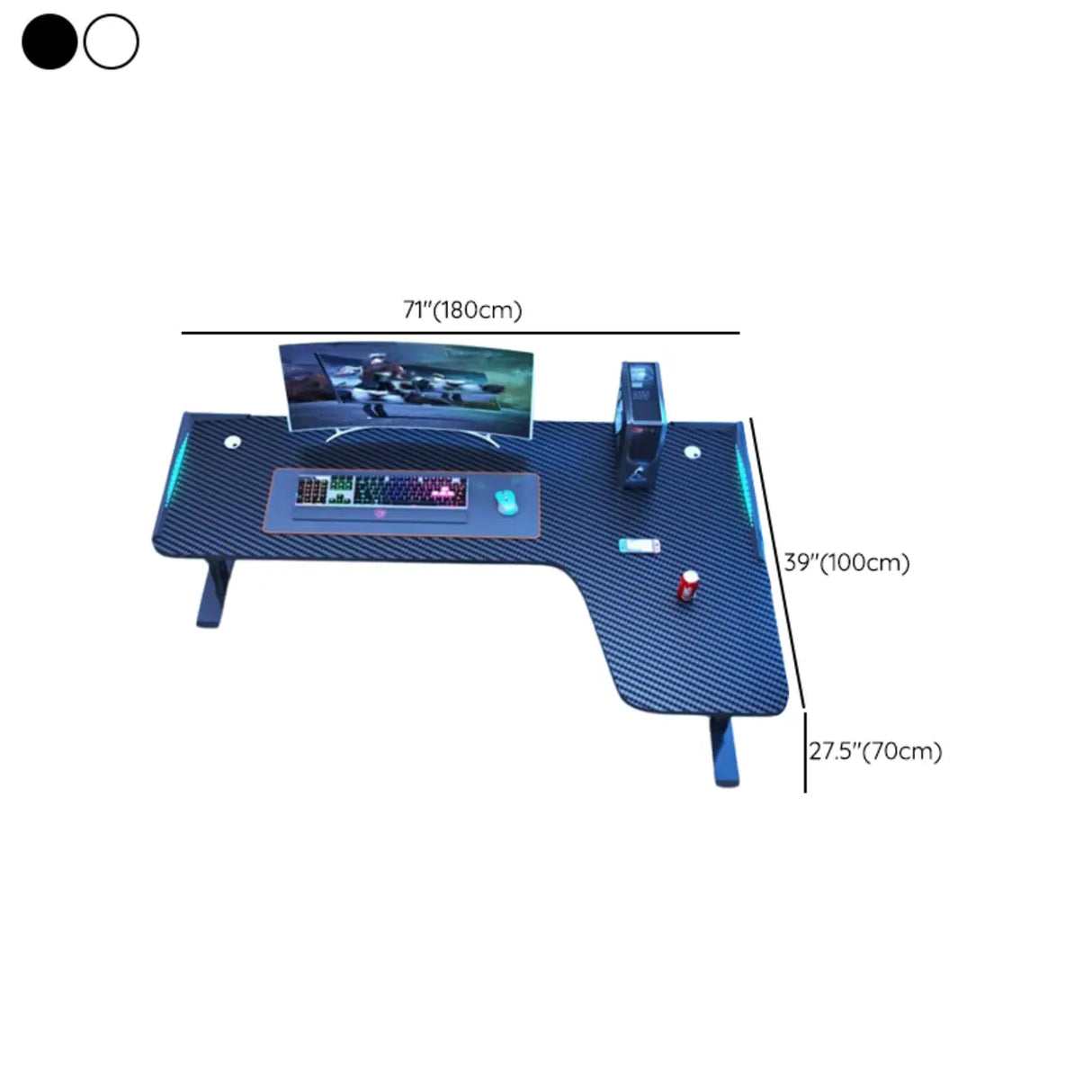 Black Standard Wooden L-Shape Writing Desk Image - 12
