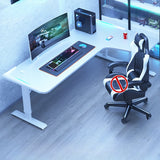 Black Standard Wooden L-Shape Writing Desk Image - 3