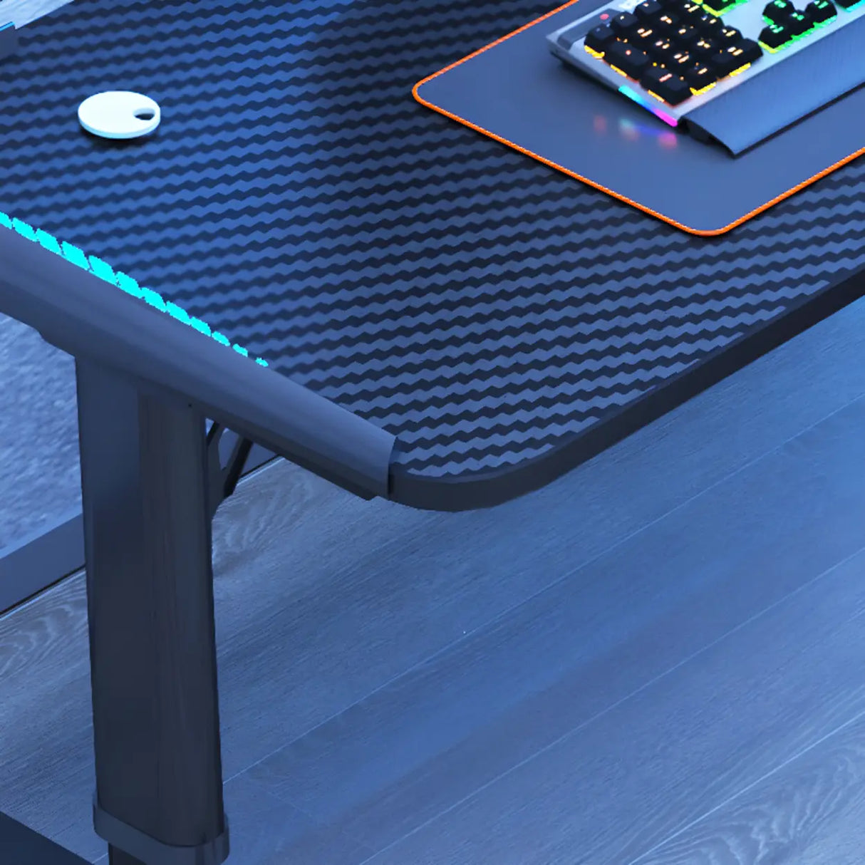 Black Standard Wooden L-Shape Writing Desk Image - 8