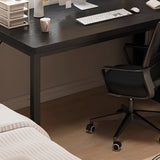 Black Standard Wooden Rectangular Computer Desk Image - 5