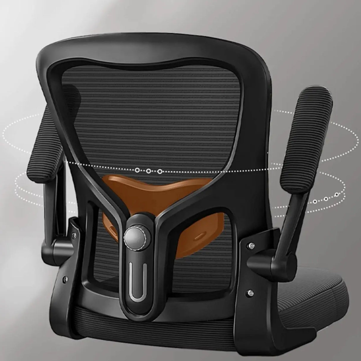 Black Steel Frame Mesh Lumbar Support Task Office Chair Image - 23