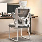 Black Steel Frame Mesh Lumbar Support Task Office Chair Image - 6