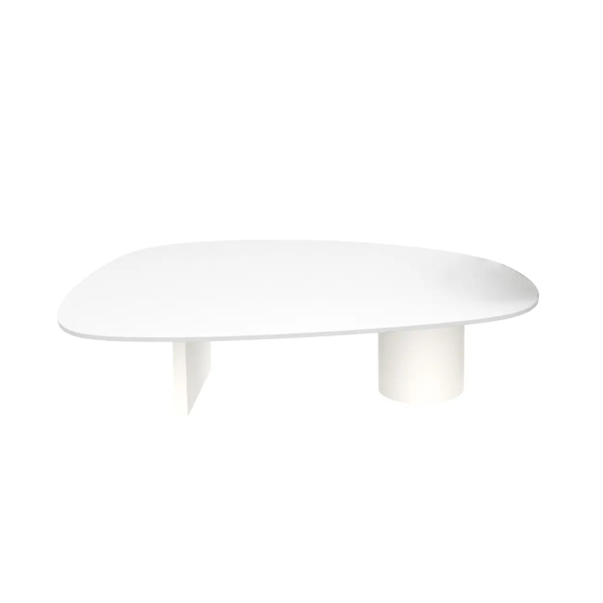 Black Stone Free Form Top Steel Base Coffee Table Image - 11