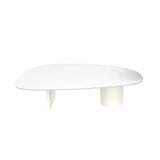 Black Stone Free Form Top Steel Base Coffee Table Image - 11