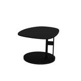 Black Stone Free Form Top Steel Base Coffee Table Image - 9
