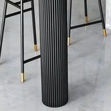 Black Stone Oval Metal Tall Bar Table for Island Dining Image - 8
