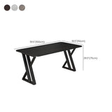 Black Stone Rectangular Metal Sled Base Writing Desk #size