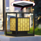 Black Stylish Square Lantern Metal Outdoor Post Light Image - 11