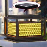 Black Stylish Square Lantern Metal Outdoor Post Light Image - 13
