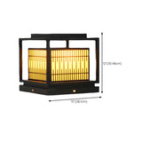 Black Stylish Square Lantern Metal Outdoor Post Light #size