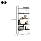 Black Stylish Wall Mounted Open Wood Etagere Bookshelf #size