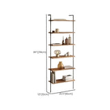 Black Stylish Wall Mounted Open Wood Etagere Bookshelf Image - 17