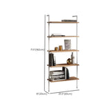 Black Stylish Wall Mounted Open Wood Etagere Bookshelf Image - 18