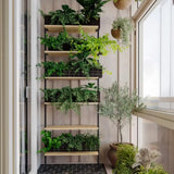 Black Stylish Wall Mounted Open Wood Etagere Bookshelf Image - 6