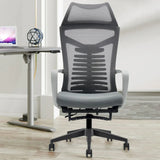 Black Swivel Mesh Reclining Ergonomic Office Chair Image - 14