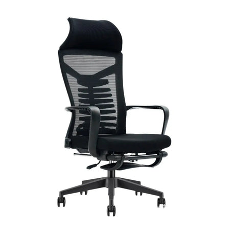 Black Swivel Mesh Reclining Ergonomic Office Chair Image - 2