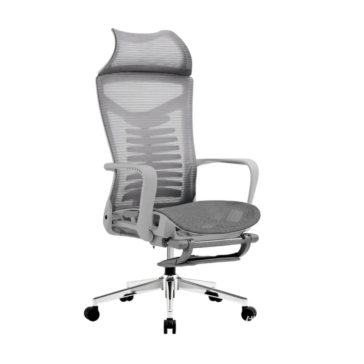 Black Swivel Mesh Reclining Ergonomic Office Chair Image - 7