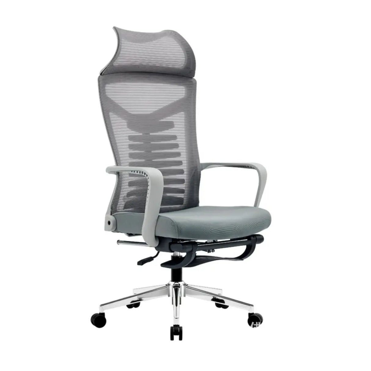 Black Swivel Mesh Reclining Ergonomic Office Chair Image - 9