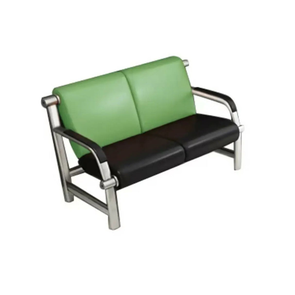 Black Tear Resistant Faux Leather Four Seater Sofa Image - 14