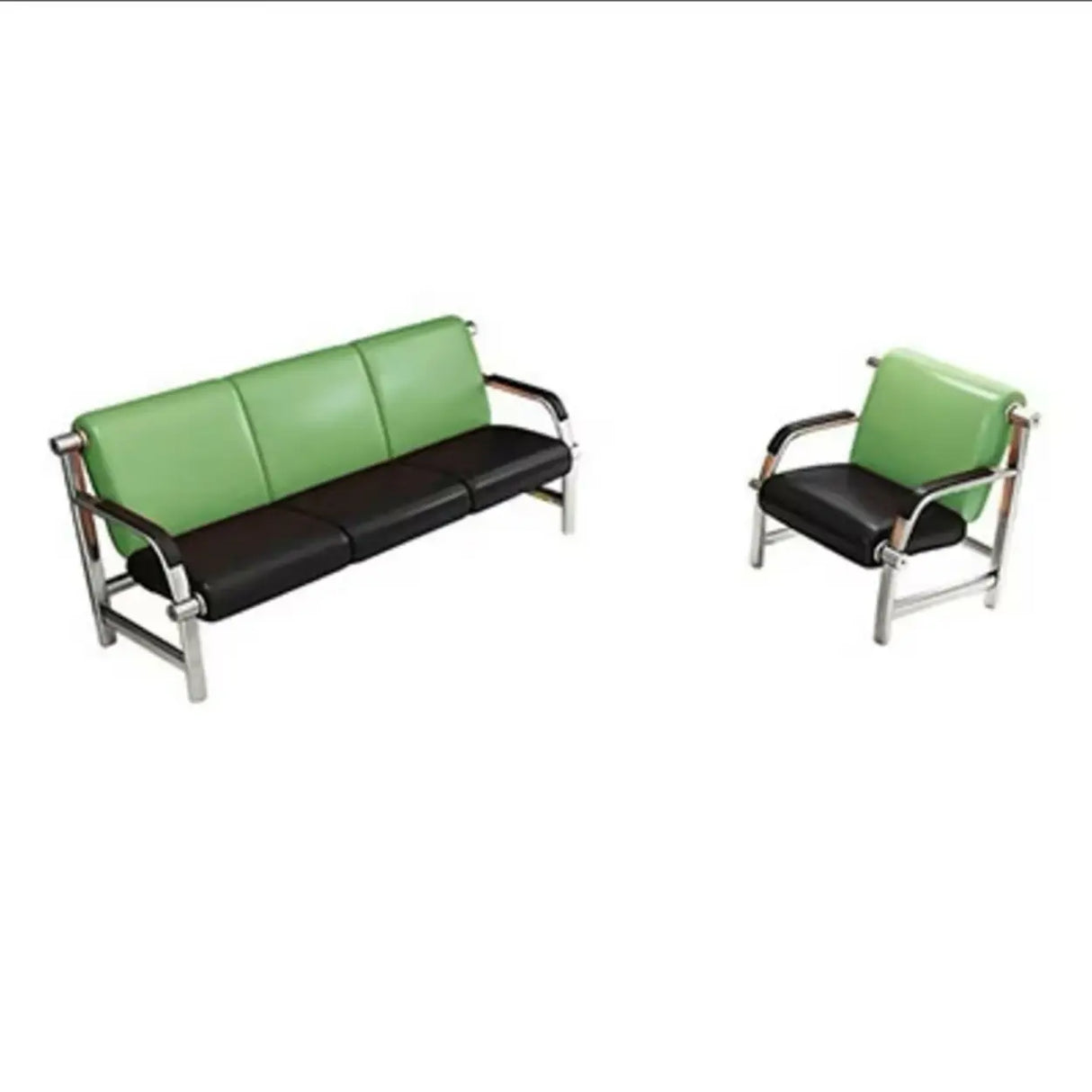 Black Tear Resistant Faux Leather Four Seater Sofa Image - 17