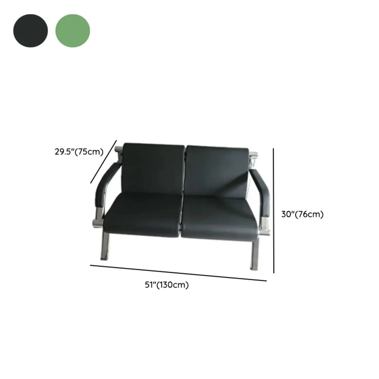 Black Tear Resistant Faux Leather Four Seater Sofa Image - 22
