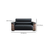 Black Tear Resistant Faux Leather Sewn Pillow Back Sofa Image - 10