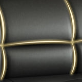 Black Tear Resistant Faux Leather Upholstered Back Sofa Image - 10