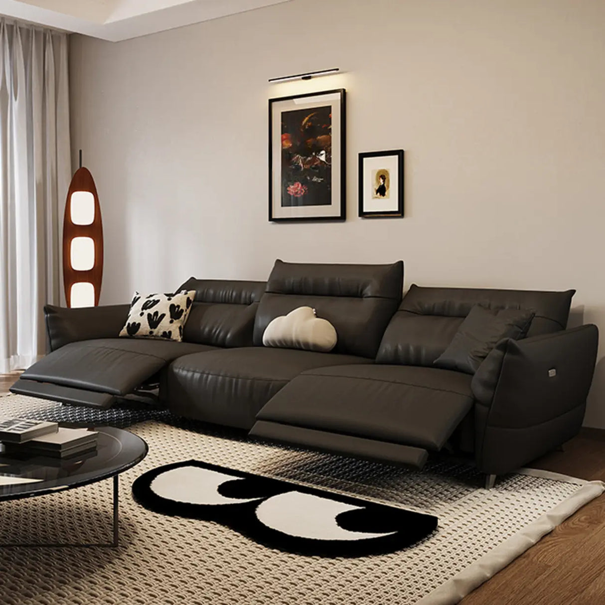 Black Tear Resistant Full Grain Cow Leather Sleeper Image - 1