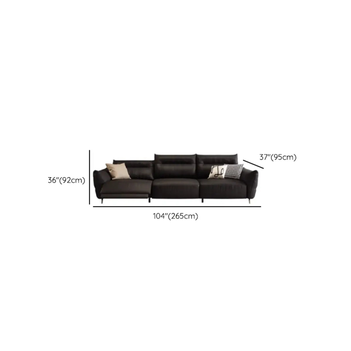 Black Tear Resistant Full Grain Cow Leather Sleeper 